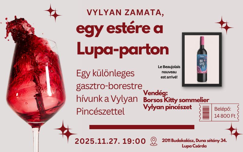 Borkóstoló és vacsora a Vylyan Pincészettel