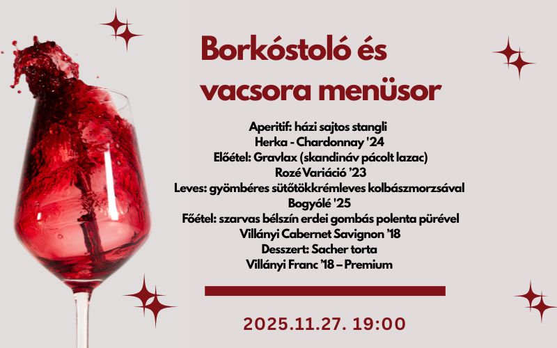 Borkóstoló és vacsora a Vylyan Pincészettel